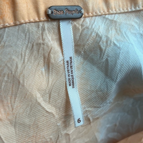 Free People•Martine Flirt Peach Combo Textured Tie Dye Slit Mini Skirt Sz 6, EUC - Picture 14 of 17